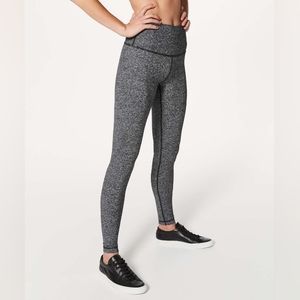 Lululemon Wunder Under Hi-Rise Tight *28" Heathered Black Sz 2
